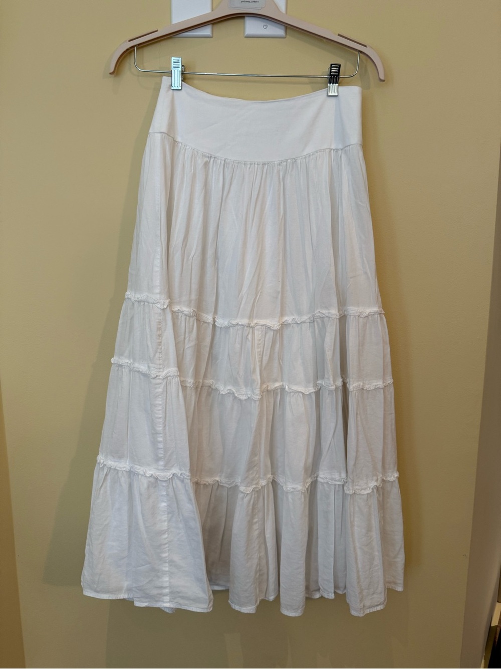 Reformation White Tiered Maxi Skirt